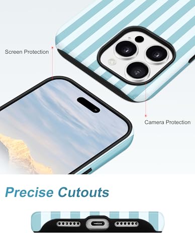 Coque iPhone 17 Pro à rayures MagSafe esthétique protection douce et rigide