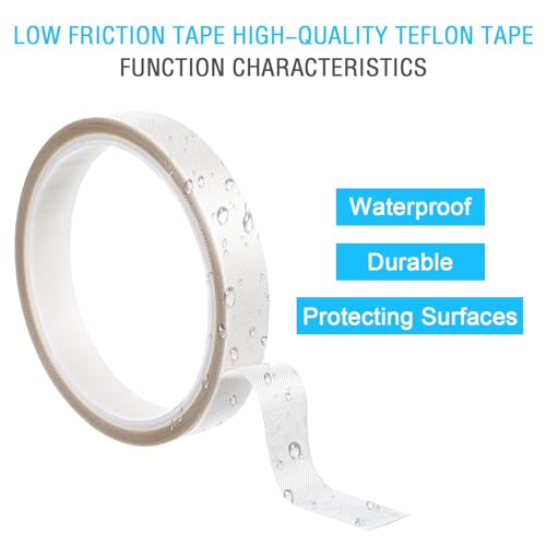 Image of 2 Rolls Drawer Slide Tape Low Friction Tape Abrasion Resistant Glide Tape Self Adhesive Tapes Drag Noise Squeak Reduction Silky Surface Protection Tapes for Wooden Drawer Furniture Curtain Cabinet