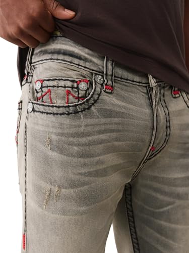 True Religion Men's Rocco Super T No Flap Jeans 32" Inseam – Slim Fit Stretch Denim3