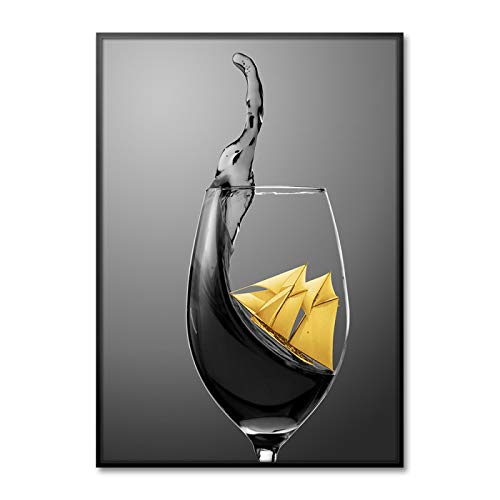 Cuadros de cocina modernos con diseño de vino para comedor 3
