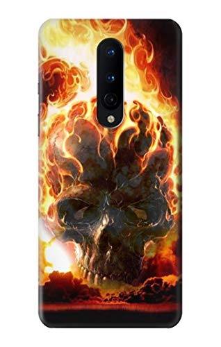 Coque OnePlus 8 Hell Fire Skull housse de protection rigide motif crâne enflammé