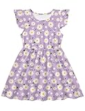 RAISEVERN Toddler Dresses Girls 4t Daisy Flowers Ruffle Summer Dress Flutter Sleeve Swing Birthday Party School Outfit