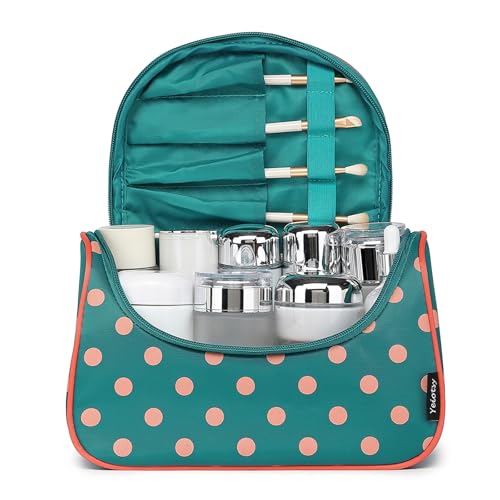 Yeiotsy Travel Cosmetic Bag – Polka Dots Makeup Travel Organizer, Hanging Toiletry Bag for Women2