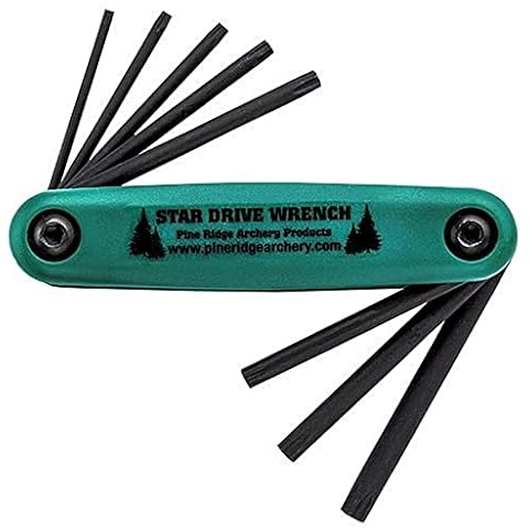 Pine Ridge Archery Star Drive Wrench, Heavy Duty Bow Repair Tool, Rust and Corrosion Resistant, Green Cover