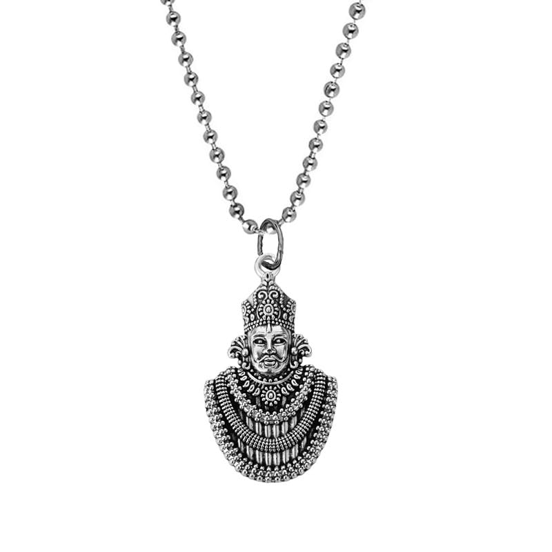 Religious Divine Khatu Shyam Baba Pendant - Spiritual Jewelry for Devotion and Protection Silver SPn2024427-image-0