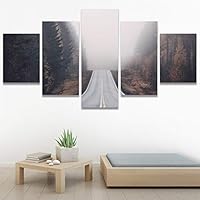 SIGNWIN 5 Panel Canvas Wall Art Modern Art Contemporary Country Dramatic Multicolor Photography Scenic for Home Decorations Ready to Hang - 60