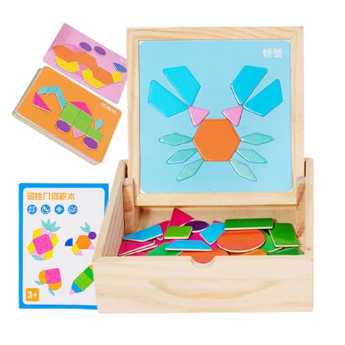 Zasdvn Tangrams Magnéticos | Juguetes Educativos Stem De Madera,Interactivo,para Niños y Niñas Hogar Escuela Aula Preescolar Viaje Actividad Grupal