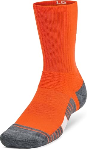 Under Armour - Unisex Team Crew Socks, Color Team Orange (800), Size: Medium