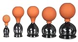 Cristal original de Lauschaer Lauschaer Glas Juego de 5 ventosas con bola de 20-30-40-50-60 mm para ventosas profesionales, médicas, sin fuego, sopladas a mano, moldeadas a mano, ventosas y cristal Lauschaer