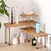 Ollieroo Upgarde 3 Tier Desktop Organizer Office Kitchen Corner Shelf Unit Spice Rack Adjustable Bamboo Storage Rack (with Hooks)