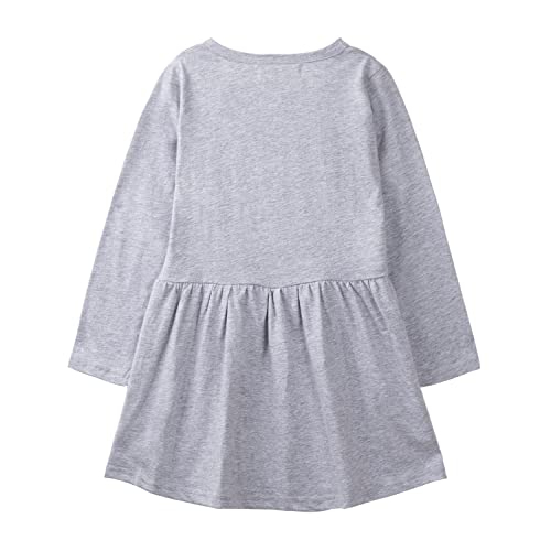 Mud Kingdom Little Girls Cotton Dresses Long Sleeve Cartoon Cat Prints Casual3