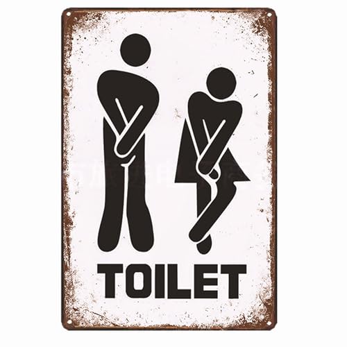 Placa cuadrada para baño de señoras y caballeros en metal premium de 23 cm