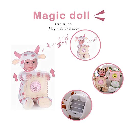 Image of VGRASSP Peek-a-Boo Soft Laughing Doll Toy for Infants Toddlers and Kids - Interactive Laughing Plush Toy with Voice Activation and Arms Movement Feature