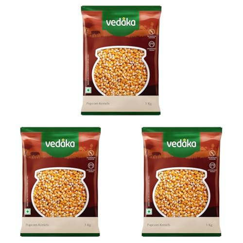Image of Amazon Brand - Vedaka Popcorn Kernels | 1 Kg (Pack of 3)