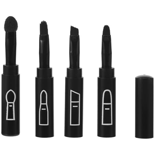 HOMSFOU Brocha de Maquillaje Compacta y Multifuncional Negra, Pincel para Cejas, Labios y Sombras, Portátil y Retráctil, Adecuado para Viaje y Uso Diario, Cepillo Cosmético para Mujer