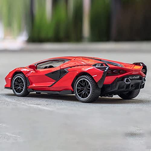 Image of Alloy Car Model Diecasts Metal Toy with Sound /Light /Pull-Back Off-Road Vehicles Car Model Collection Kids Toys Gift Multicolor Pack of 1 (Lambo RED)