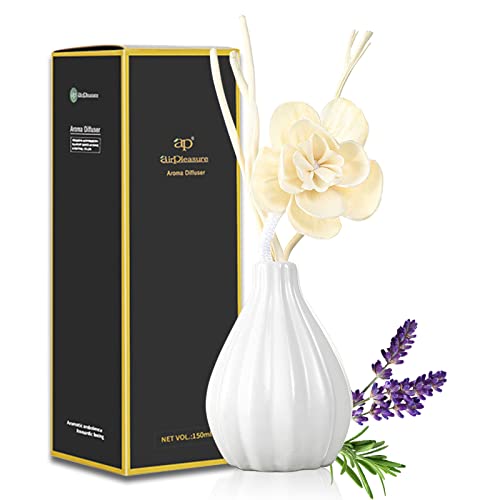 ap airpleasure Reed Diffuser Set, Home Fragrance & Decorative Diffuser, Dried Flower Aromatherapy Oil Set, Oil Diffuser Sticks, Ceramic Bottle 5.07 oz(150ml) /1 Pack (Lavender)