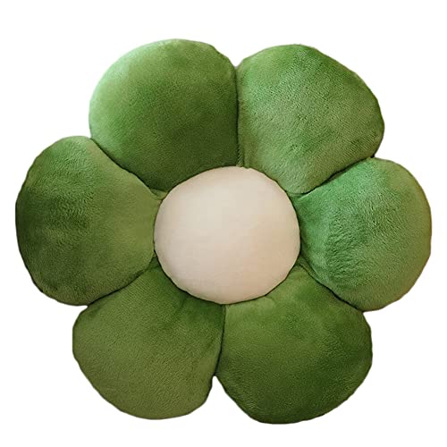 Image of RVA Sunflower Shaped 6 Kali Cute Preppy Decorative Throw Pillow|Floor Cushion with Fibre Filling for Aesthetic Decoration (T-Green, 25CM)