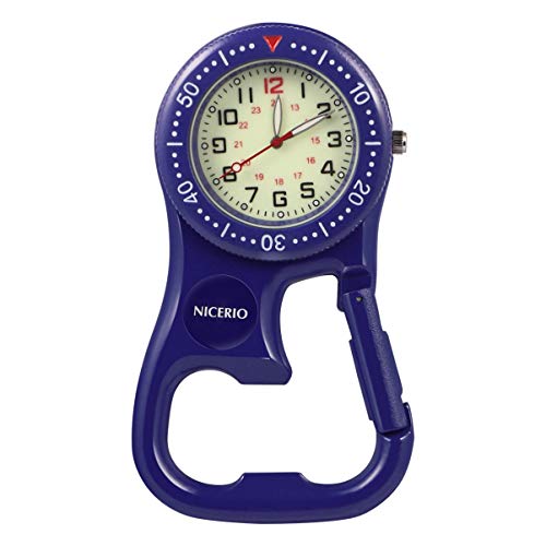 NICERIO NICERIO Relógio Mosquetão com Fecho de Mosquetão e Bússola com Abridor de Garrafas para Espo