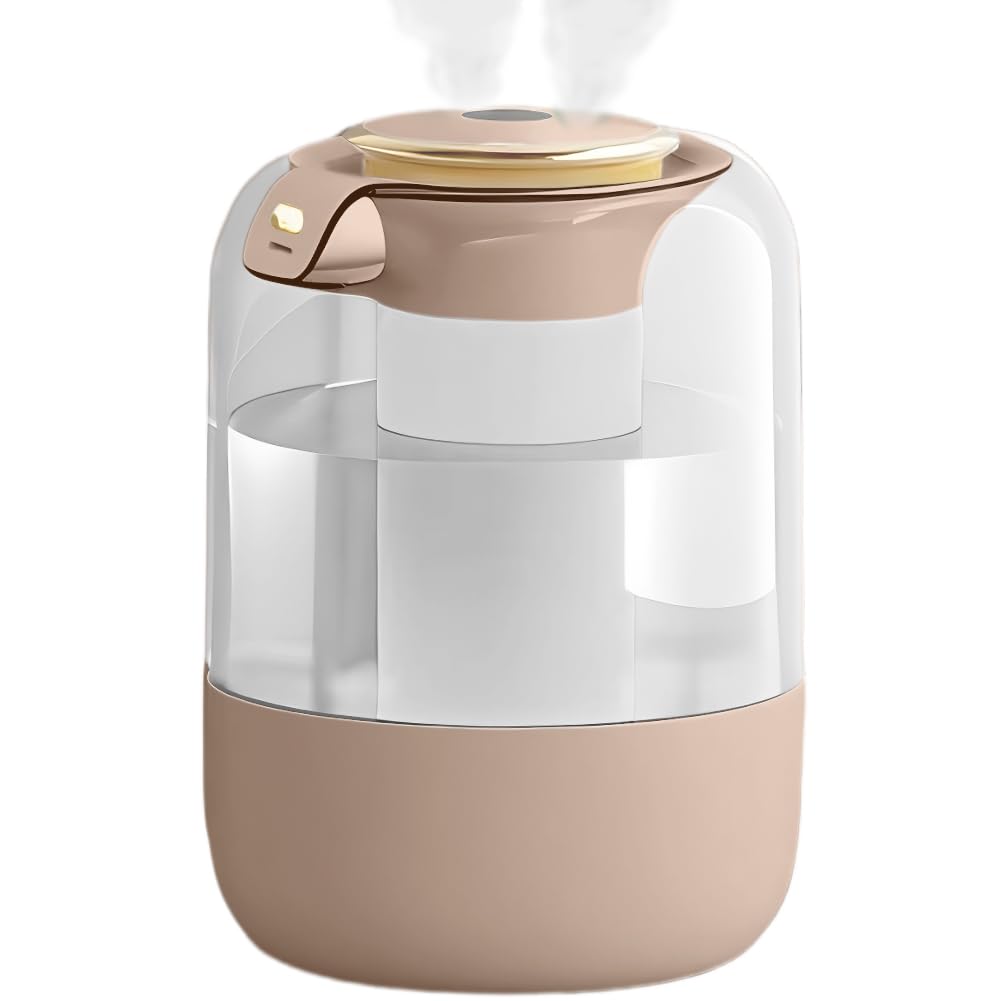 Luftbefeuchter Schlafzimmer Top-Fill Humidifier - 2L 360° Doppeldüse Raumbefeuchter mit 7 Farben Nachtlicht, Timer, Aroma Disc, für Babys Und Pflanzen (Roségold)