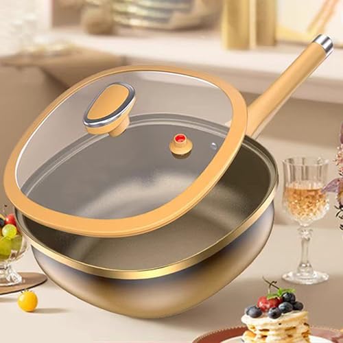 Poêle anti-adhésive en titane avec couvercle pour induction et camping - 4