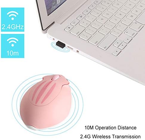 3C Kingdom Hamster Wireless Silent Mouse, Cute Animal Small Cordless Quiet Mice 1200DPI Portable Optical Mice for Travel School Office Home for Computer Laptop for Kids Children Gift (Pink)