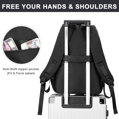 Image of PALAY Backpack for Women Large Capacity 26L School Women Backpack Breathable Shoulder Strap Design Travel Backpack Fashion Black Nylon College Bags for Women