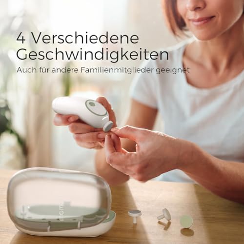 Momcozy Baby Nagelfeile Elektrisch, Sanfter Baby Nageltrimmer Elektrisch Wiederaufladbar, Baby Nagelknipser Elektrisch, 7 Schleifkopf Ersatzpads 4