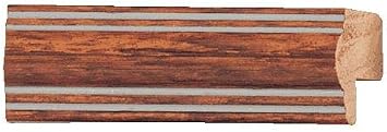 Picture Frame Moulding Wood 18ft Bundle - Traditional Walnut Finish - 0.75" Width - 3/8" Rabbet Depth