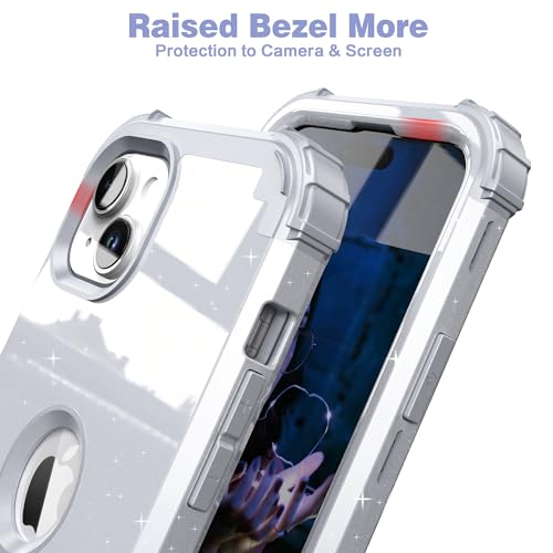 IDweel for iPhone 15 Plus Case with Screen Protector, 3 in 1 Shockproof Slim Fit Hybrid Heavy Duty Hard PC Cover Soft Silicone Bumper Full Body Case (Glitter Grey) by IDweel - Image 7