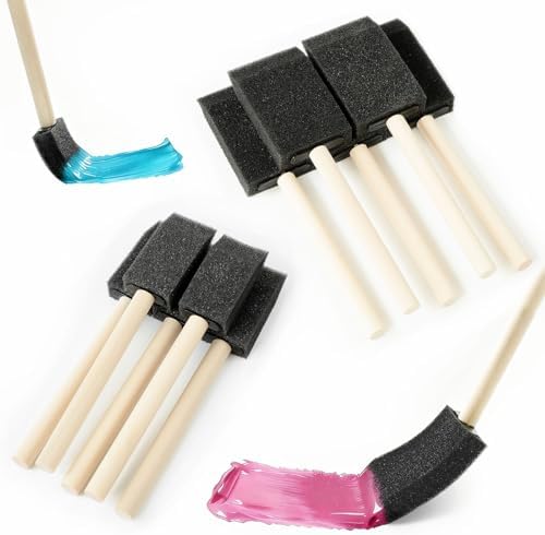 Foam Paint Brushes 12-Pack 1" & 1.5" – Wooden Handle view 7