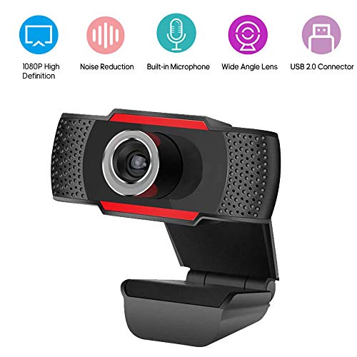 DECDEAL Webcam 1080P com Microfone USB2.0 para PC Laptop