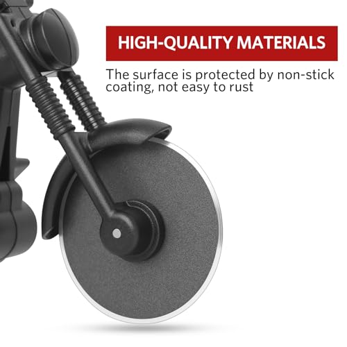 Asdirne Motorbike Pizza Cutter Wheel with Non-Stick Stainless Steel Blades, Unique Gift, Black/Red - Perfect for Pizza Lovers - Image 4