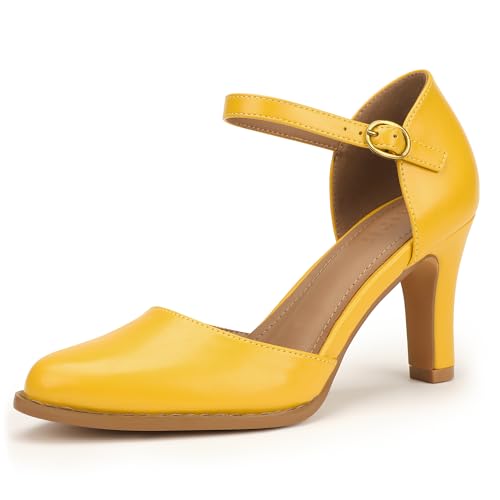 Image of IDIFU IN3 Closed Toe Chunky High Heels Comfortable Dress Shoes for Women