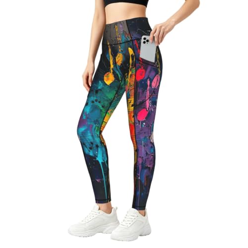Pantalones de yoga holgados de longitud completa EnkzpoHen con estampado musical cómodo