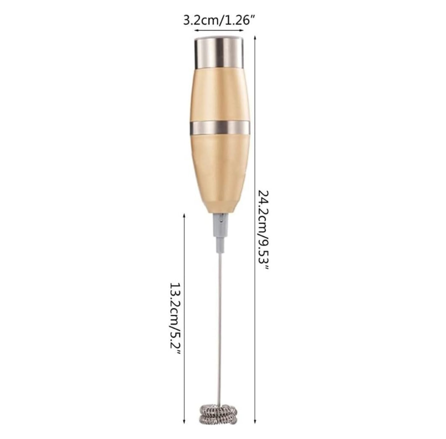 Espumador de Leche, Espumador De Leche Eléctrico con Cabezal De Batidor De Resorte Doble, Mezclador De Bebida De Espumador De Leche De Mano De Acero Inoxidable Bubbler Leche para Capuchino