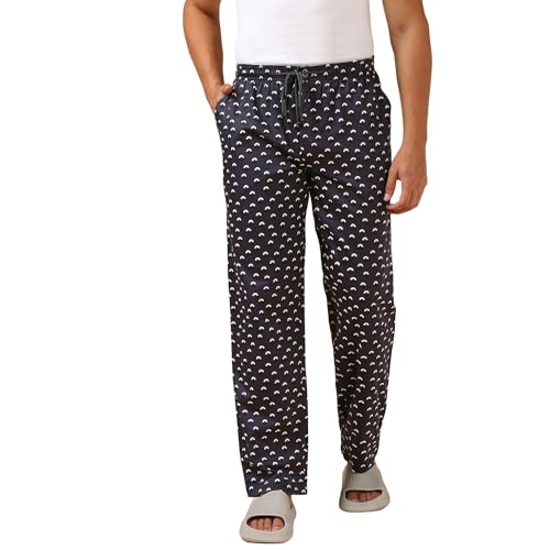 Image of Van Heusen Men Athleisure Allover Print Pyjamas - 100% Combed Cotton - Drawstring Waist, Ultra Soft