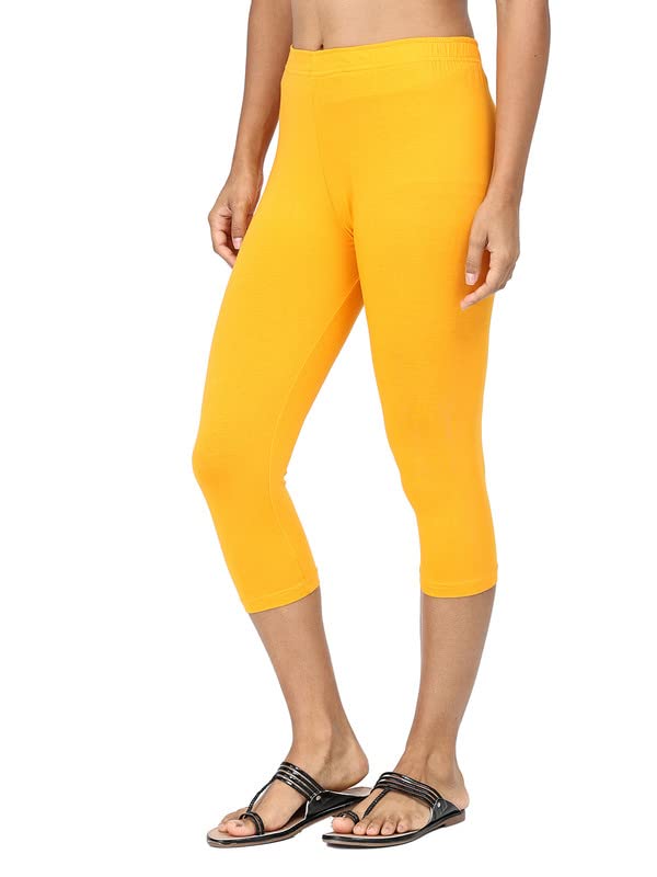 Image of Robinbosky Premium Stretchable Cotton Capri Legging for Women | Suitable for Formal wear & Casual wear | High-End Elastic Makes. The Leggings Squat Proof and Durable for Travel, Yoga, & Workout.