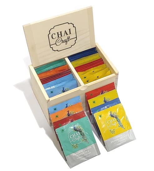 Chai craft 8 Flavors of Tea Wooden Gift Box. relievers stress and weight management improves digestion, improves immunity and physical performance 40 bags (B09WYPYM27) Amazon Price History, Amazon Price Tracker