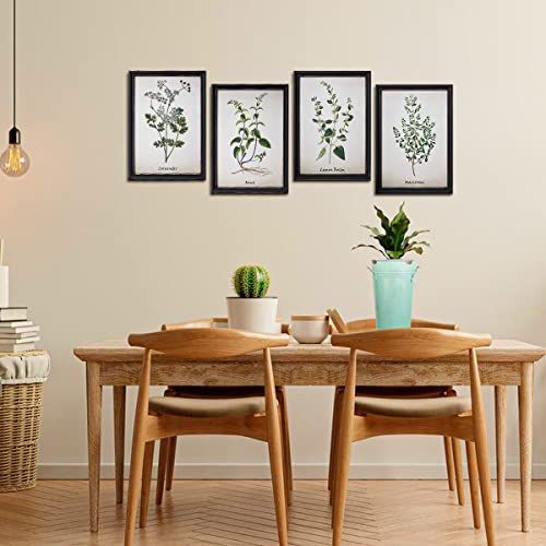 Nelony Herbs Kitchen Wall Art Prints Decor, Vintage Framed Botanical Art, 4 Pcs 10"X14" Farmhouse Wall Decor For Kitchen, Dinning Room, Living Room (Set 1) #TOP5
