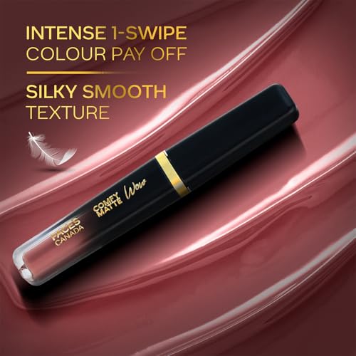 Image of FACES CANADA Comfy Matte Wow Liquid Lipstick - Choco Couture 01 (Brown) 3.8ml | One Swipe Application | Highly Pigmented | Comfortable Wear | Glides Smoothly | Long Lasting | Transferproof