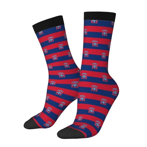 Flag of the United States Army 82nd Airborne Division Socks For Men Women Casual Crew Socks Athletic Running Socks Wicking Socks