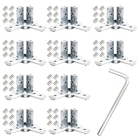 Ecofocet Eckverbinder, 10er Set 3-Wege-Endeckwinkelverbinder mit Schrauben, 3030 Winkelverbinder, Stabiler Profilverbinder für 8mm T-Nut & Europäisches Extrusionsprofil (Silber)