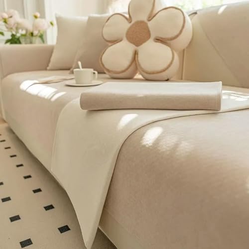 Coussin de canapé en chenille chic et housse moderne antidérapante - 7