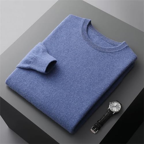 Men's Merino Wool Sweater with O-Neck, Knitted Long-Sleeved Pullover, Solid Color, Casual Fashion Top3