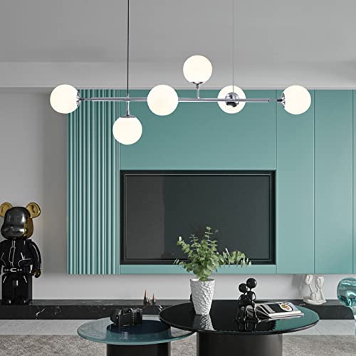 Lustre moderne rectangulaire doré pour illuminer un îlot central - 6