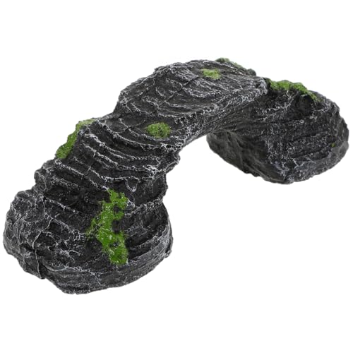 Abaodam 大型カメ用日光浴用岩 水槽用登山プラットフォーム 爬虫類の隠れ家 アクアリウム装飾品 アゴヒゲトカゲ用 リシン製橋型アイテム