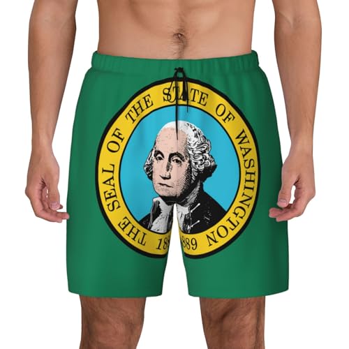 Short de bain homme léger respirant motif Washington