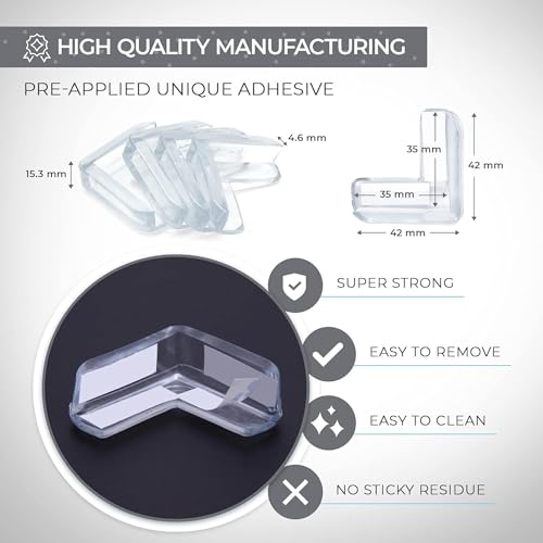 Image of 20 Silicone Corner Guards for Baby - Transparent Table & Furniture Corner Protectors for Sharp Edges, Baby Proofing Child Safety