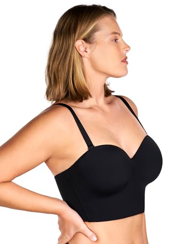 Image of HSIA Longline Strapless Bra for Women, Anti-Slip Support Corset for Large Bust Convertible Bustier Bandeau for Big Breasts